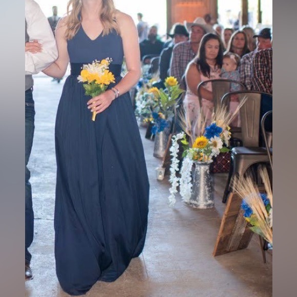 Vera Wang Navy Bridesmaid Dress - Picture 3 of 4